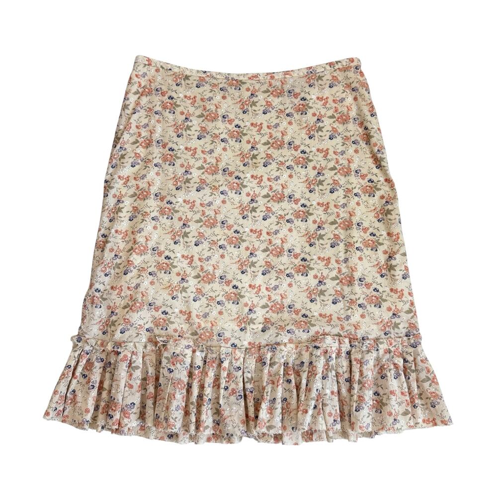 VTG Free People Floral Ruffle Hem Skirt Y2K